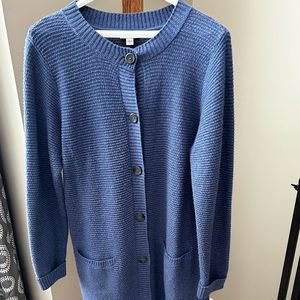 JJill long button down sweater